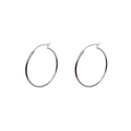 Pendientes de aro minimalistas de plata de ley S925 con acabado pulido y cierre clip - Plata de Ley 925 50mm / Platino
