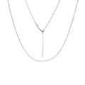 Collana a catena O in argento sterling regolabile con perla scorrevole e pendente a spillo - Argento 925 / Oro bianco