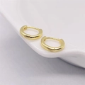 Minimalist S925 sterling silver small gold huggie earrings with a smooth polished finish - 925 Silver / Gold