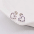 Funkelnde Herz-Ohrstecker aus S925 Sterlingsilber mit Zirkonia-Besatz für Frauen - 925er Silber / Weißgold