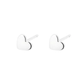 Detaillierte Makroansicht von minimalistischen Herz-Ohrsteckern aus S925 Sterlingsilber - Vollständiges S925 Sterling Silber / Weiß