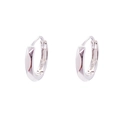 Orecchini a cerchio minimalisti in argento sterling S925 con design sfaccettato - Argento 925 / Platino
