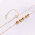 Elegante collana in argento S925 dorato con cinque perle sfaccettate e catenina regolabile - Argento 925 / Oro