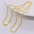 Minimalist S925 sterling silver gold-plated rope chain necklace with lobster clasp - Gold / 2mm Width 45cm