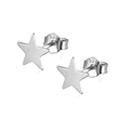 Minimalist S925 sterling silver star stud earrings with polished metallic finish - 3mm / White Gold