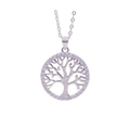 Collana albero della vita in argento S925 con ciondolo rotondo e zirconi incastonati - Solo ciondolo / Argento