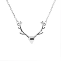 Elegant S925 sterling silver reindeer antler necklace with a polished minimalist chain - 925 Silver / Platinum