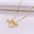 Collana minimalista in argento S925 placcato oro con catena box e chiusura a levetta OT - Argento 925 / Oro