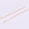 S925 sterling silver golden chain earrings with long threaders for DIY jewelry making - 925 Silver / Gold