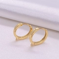 Polished S925 sterling silver gold-plated hoop earrings on silk fabric background - Inner Diameter 12mm / Gold