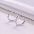 Polished S925 sterling silver hoop earrings with small loops for DIY jewelry making - Inner Diameter 12mm / White Gold