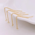 Set de 4 pendientes de cadena en plata de ley 925 bañada en oro con aro colgante - Plata 925 / Dorado