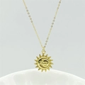 Elegante collar dorado con colgante celestial de sol y luna para mujer de moda - Plata de Ley S925 Completa / Dorado