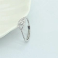 Elegante anello occhio del male in argento S925 con diamanti pavé lucidi per donna - Argento Sterling S925 Completo / Oro Bianco