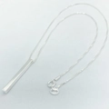 Polished S925 sterling silver vertical bar pendant necklace with sleek box chain - Full S925 Sterling Silver / Silver