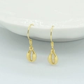 Orecchini pendenti in argento S925 placcato oro con ciondolo a conchiglia di ciprea - Argento Sterling S925 Completo / Oro