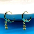 Boucles d'oreilles créoles ananas en argent sterling S925 avec finition dorée chic - Argent Sterling S925 Complet / Or