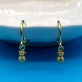 Pendientes colgantes de piña de plata de ley S925 con acabado dorado minimalista - Plata 925 / Dorado