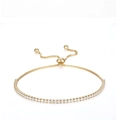Verstellbares S925 Silber Tennisarmband mit Zirkonia und Vergoldung für Damen - 925 Silber (2mm Stein) / Gold