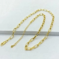 Elegante S925 Sterlingsilber Büroklammer-Halskette mit 14K Goldbeschichtung und Karabiner - 925er Silber / Gold