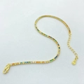 Elegante pulsera tennis arcoíris de plata S925 bañada en oro con circonitas de colores - Plata 925 / Dorado