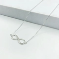 Elegante collar de infinito en plata de ley 925 con brillantes circonitas cúbicas - Plata 925 / Oro Blanco