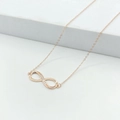 Collar de infinito en plata 925 oro rosa con brillantes piedras de circonita cúbica - Plata 925 / Oro rosa