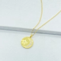 Collana in argento sterling S925 placcato oro con ciondolo stella luna e zirconi bianchi - Argento 925 / Oro