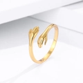 Minimalistischer S925 Sterlingsilber Umarmungsring in Gold mit verstellbarem Design - Einheitsgröße / Gold