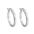 Orecchini a cerchio minimalisti in argento sterling 925 con finitura lucida e marchio - Argento 925 / Argento