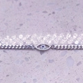 Bracciale occhio del male in argento S925 con zircone blu e catena cubana lucida - Argento 925 / Oro Bianco