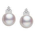 Elegante S925 sterling zilveren pareloorbellen met fonkelende steentjes dames - 925 zilver / Zilver