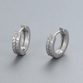 Orecchini a cerchio minimalisti in argento sterling S925 con eleganti motivi a foglia - Argento 925 / Oro Bianco