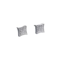 Orecchini a perno a rombo in argento s925 con zirconi bianchi micro-pavimentati chic - Argento 925 / Argento