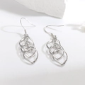 Elegante S925 sterling zilveren gelaagde gedraaide geometrische hangoorbellen voor dames - 925 zilver / Witgoud