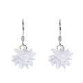 Elegant S925 sterling silver drop earrings featuring crystal ice flower cluster pendants - Ice Flower Pendant Style / White