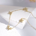 Gold MAMA pendant necklace with micro-paved cubic zirconia on stone background - 925 Silver / Gold