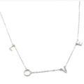 Collar minimalista de plata de ley S925 con colgantes de letras LOVE pulidas - Plata 925 / Oro Blanco