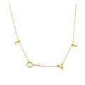 Elegante collar de plata S925 dorada con colgantes de letras LOVE para mujer chic - Plata 925 / Dorado