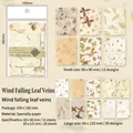 Papel de scrapbooking vintage con hojas de otoño y mariposas, papel especial con textura - Venas de Hojas Cayendo con el Viento