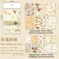 Vintage Bastelpapier mit Pflanzen und Schmetterlingen im Herbstlaub-Stil, Spezialpapier - Windfall-Blattadern