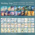 Holiday Travel scrapbooking stickers set with vintage European scenes and figures - Holiday Trip