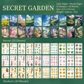 Set di 50 adesivi Giardino Segreto con motivi floreali e personaggi per scrapbooking - Giardino Segreto