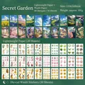 Set de 50 pegatinas Jardín Secreto con diseños de flores y personajes para diarios - Jardín Secreto