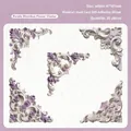 Adesivi angolari in rilievo con fiori viola vintage per scrapbooking 20 pezzi - Floreale a Rombo Viola