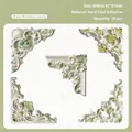 Adesivi barocchi a rilievo in crema e verde, set da 20 pezzi per scrapbooking - Ramo Verde Foglia