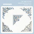 Adesivi angolari in rilievo blu ghiaccio, stile barocco 3D per decorazioni fai-da-te - Texture Blu Ghiaccio