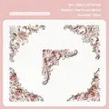 Adesivi angolari retrò europei in stile rilievo rosa e beige set da 20 pezzi - Motivo Intagliato Rosa