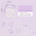 Floral PET wreath stickers in purple tones for DIY journaling, 20 pieces set - Light Fragrance Floral Message