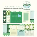 Ruban décoratif vintage vert avec motifs de grille et feuilles pour le scrapbooking - Florissant